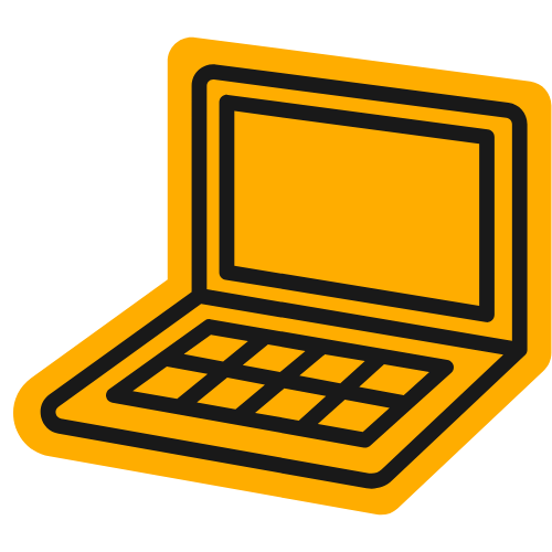 Ordinateur portable jaune