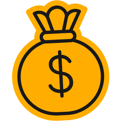 Sac d'argent avec le signe dollar