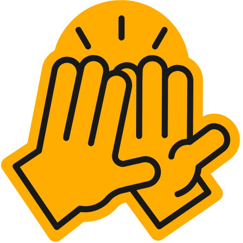 Deux mains qui se tapent de manière amicale